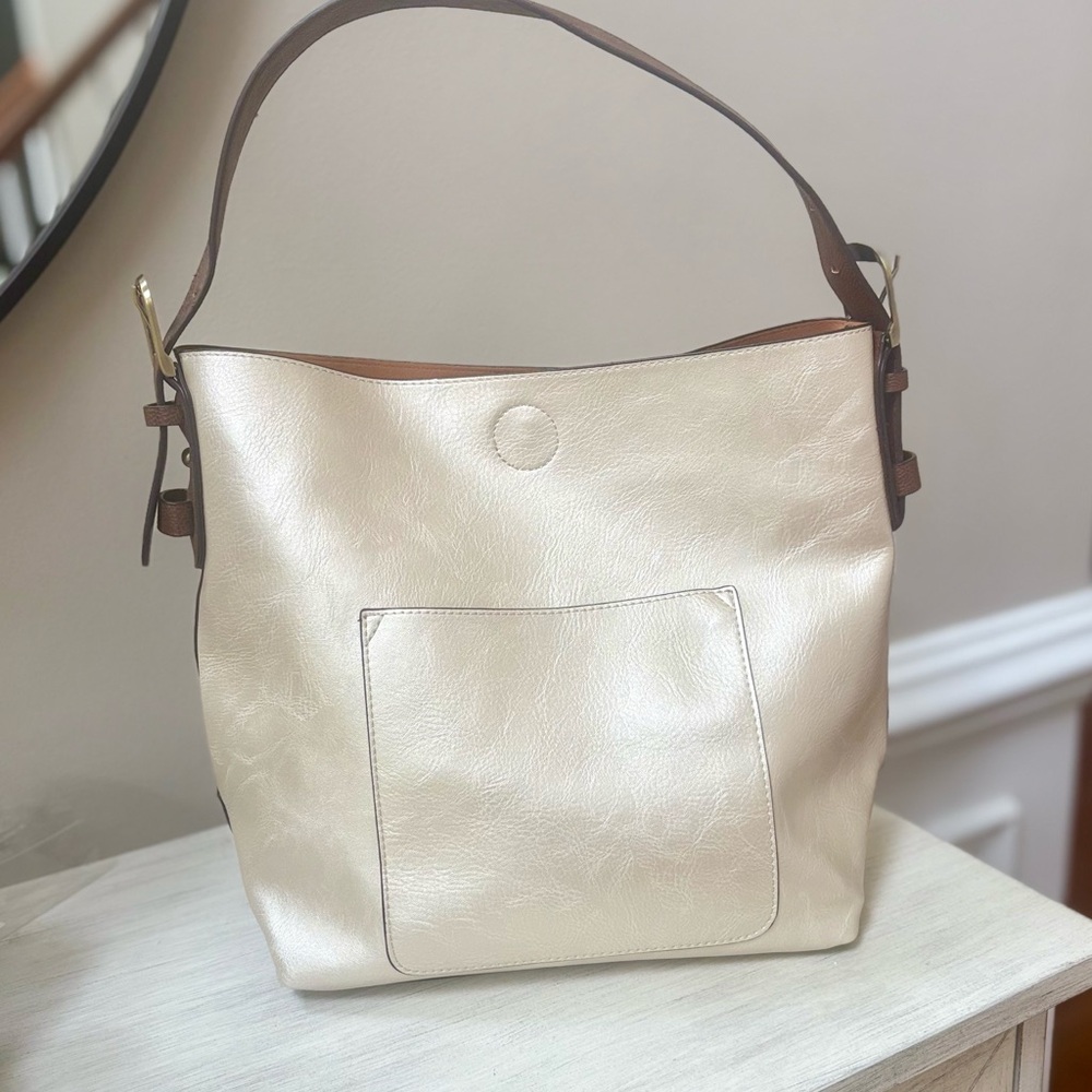 Soft Surroundings Cream Shoulder Bag. Gabrielle Vegan leather